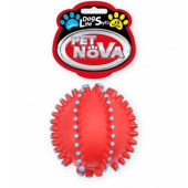 Дентална играчка за кучета PET NOVA - топка с бодлички и звук, 10,5 см